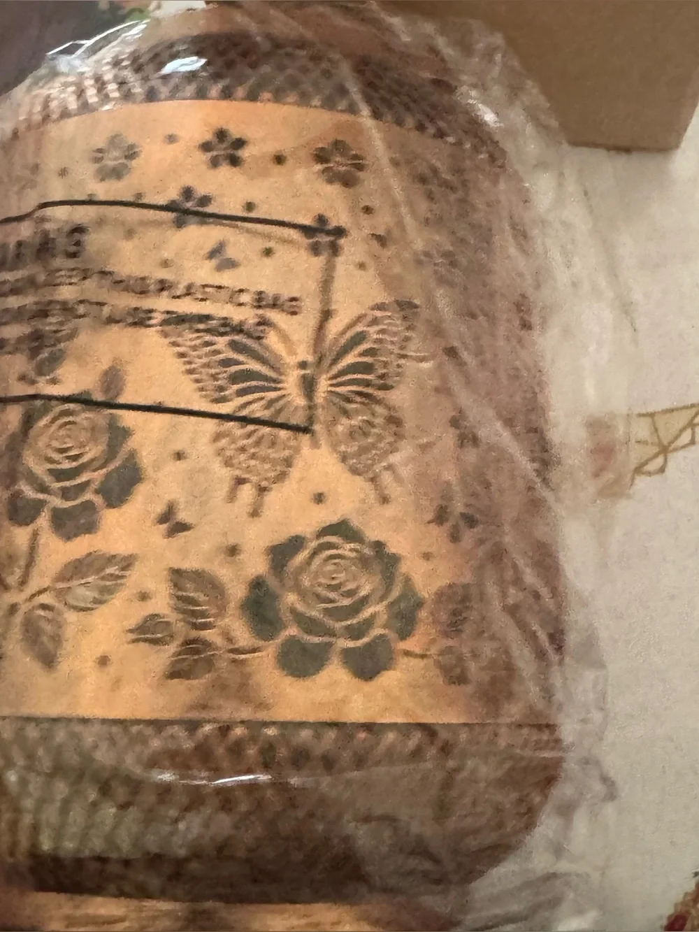 Decorative Copper Butterfly Lantern - Brown